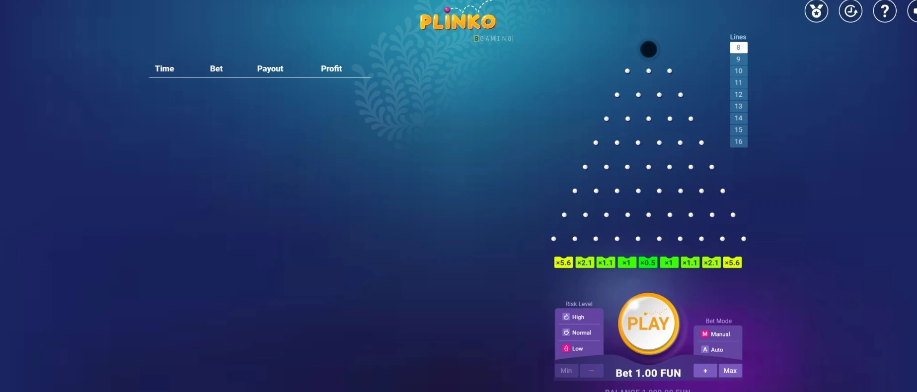 Plinko Interface